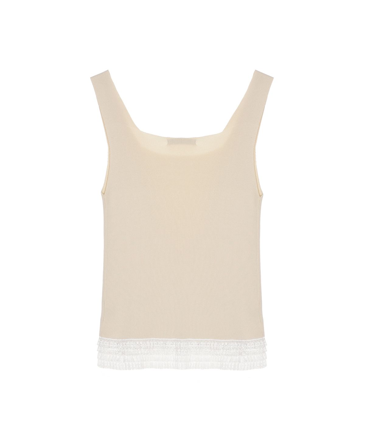 닉앤니콜(NICK&NICOLE) FRILL KNIT SLEEVELESS_BEIGE