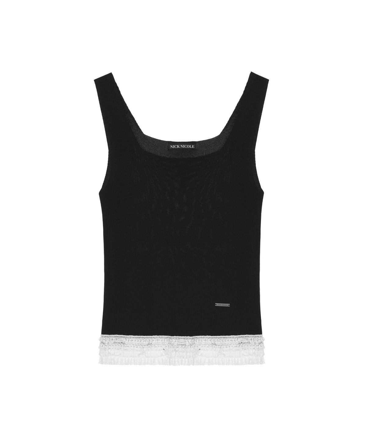 닉앤니콜(NICK&NICOLE) FRILL KNIT SLEEVELESS_BLACK