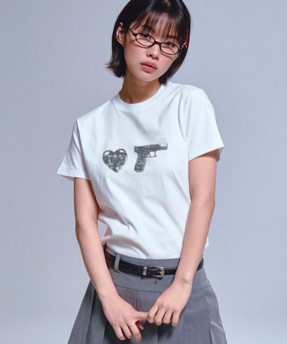 그레이버(GRAVER) [WOMAN]GUN OF 슬림 반팔티_2color