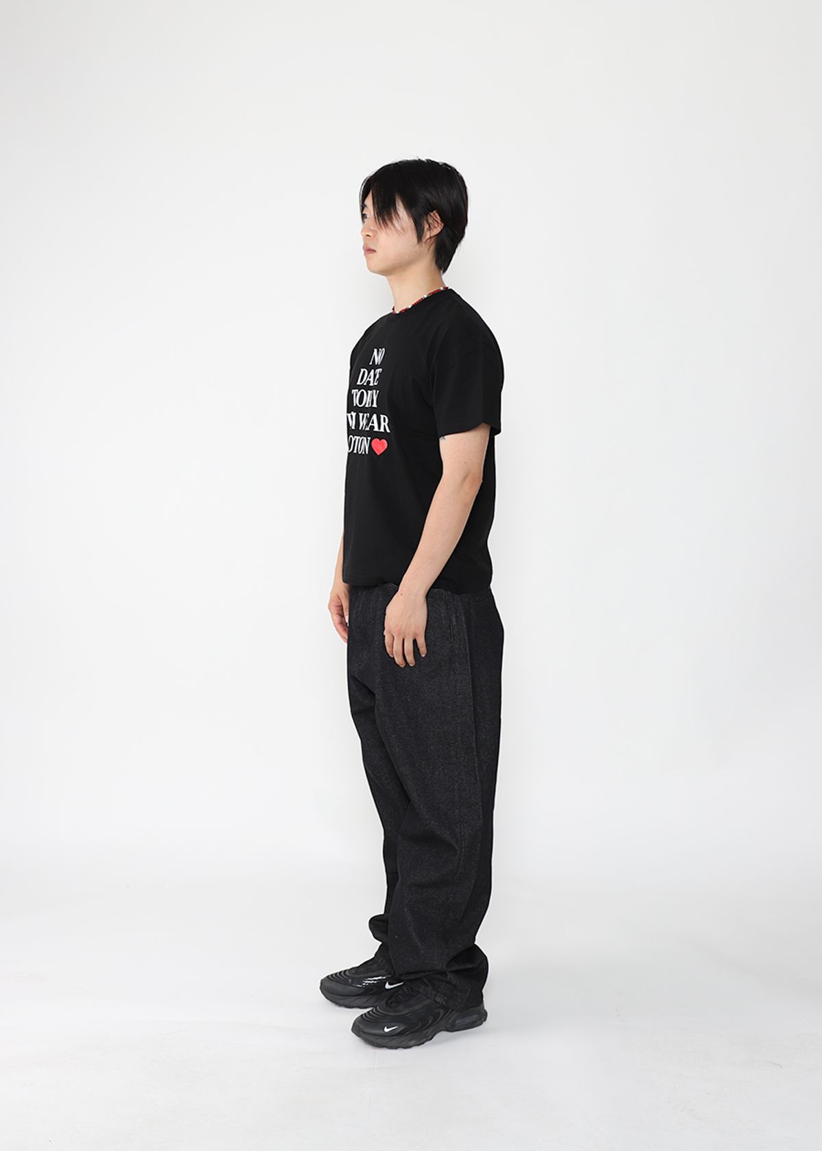 도톤(DOTON) NO DATE TODAY CROP T-SHIRTS(Black)