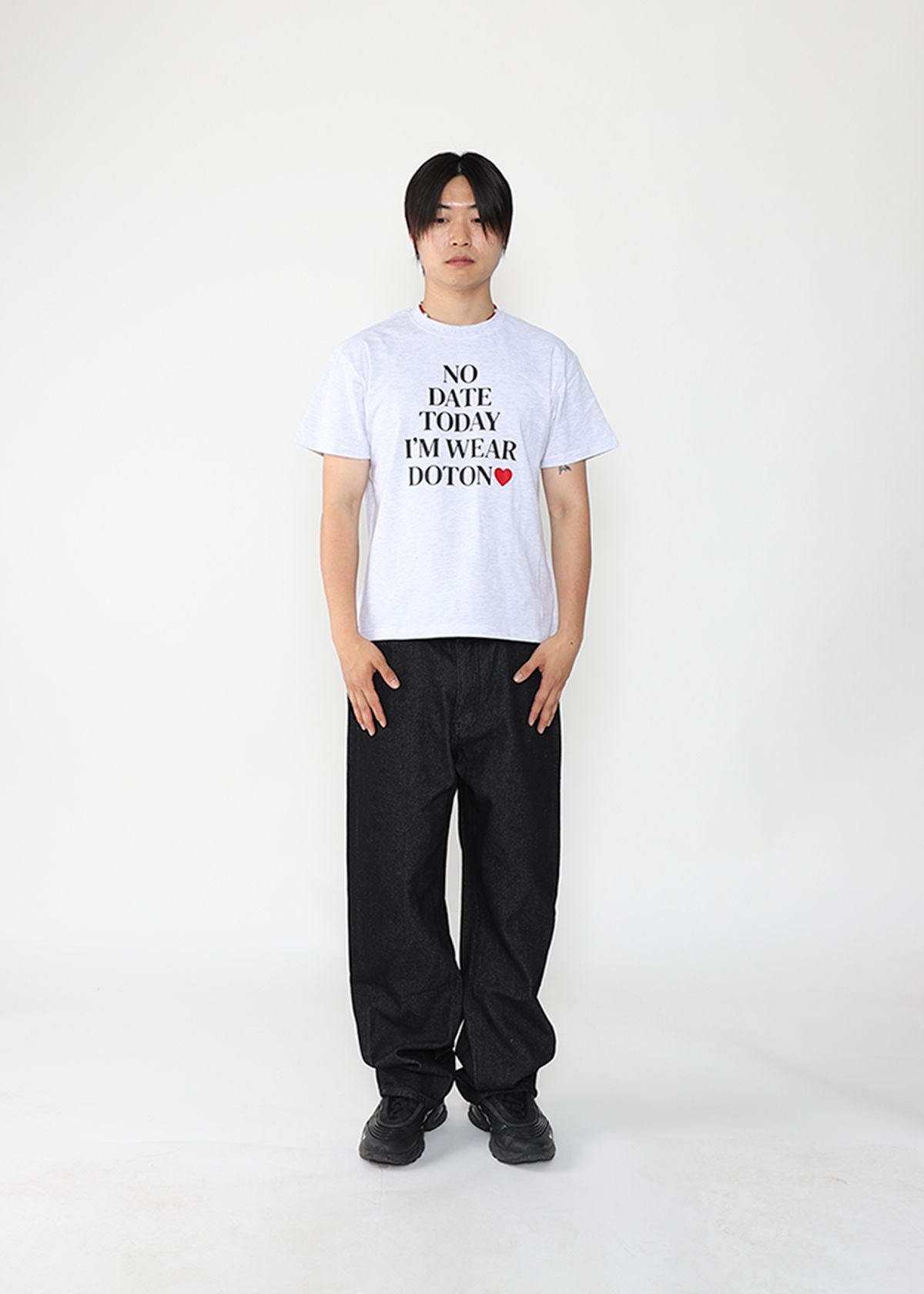 도톤(DOTON) NO DATE TODAY CROP T-SHIRTS(1% Melange)