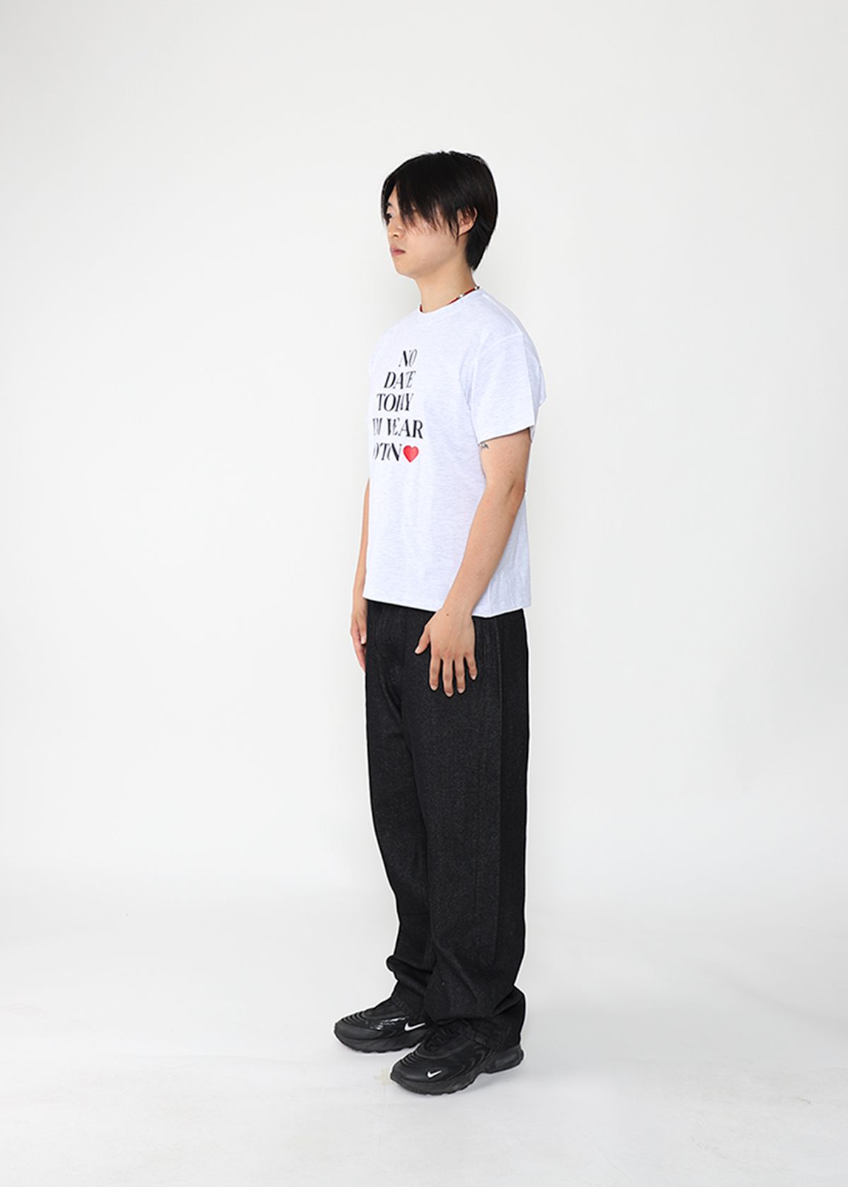 도톤(DOTON) NO DATE TODAY CROP T-SHIRTS(1% Melange)