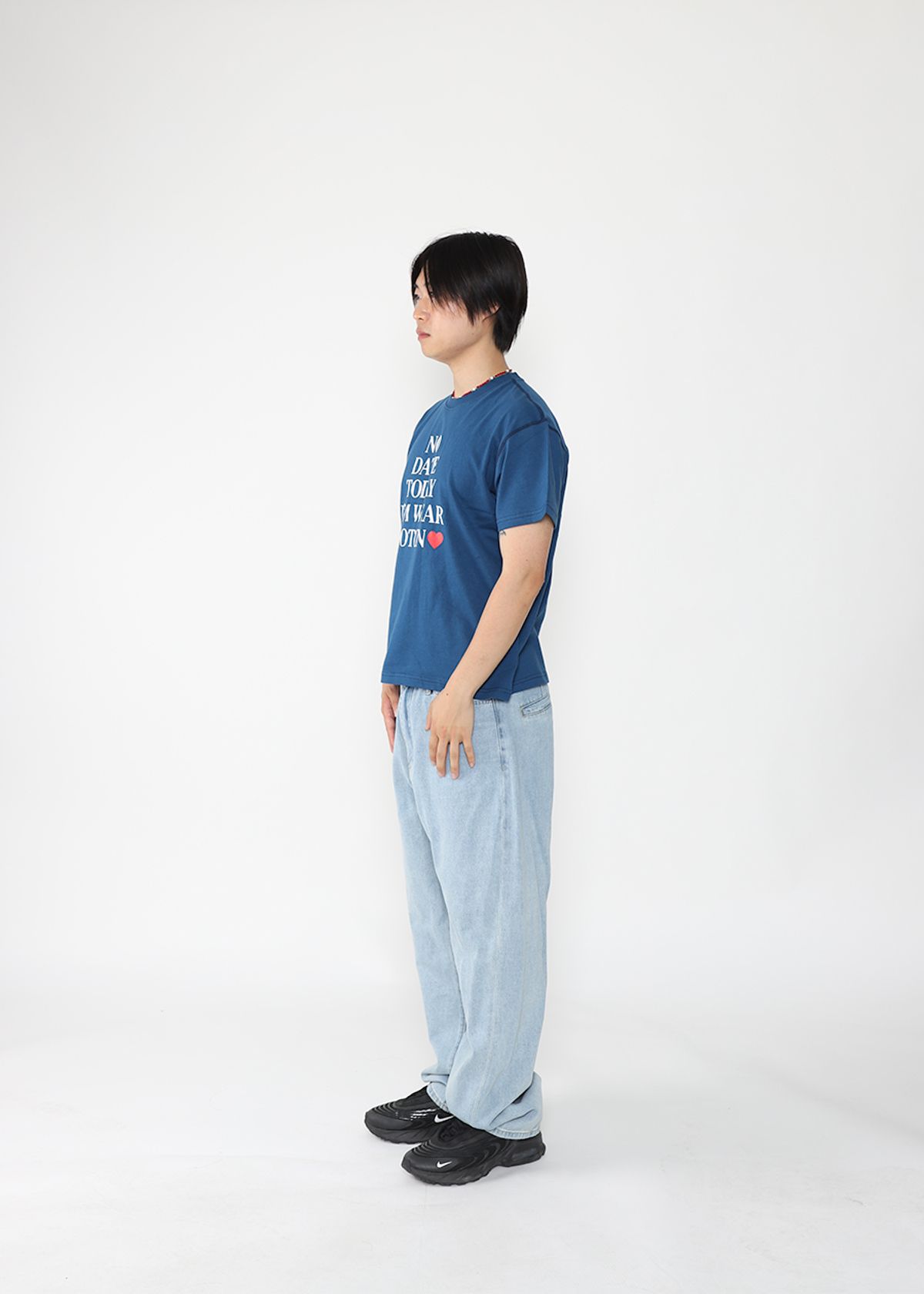 도톤(DOTON) NO DATE TODAY CROP T-SHIRTS(Deep blue)