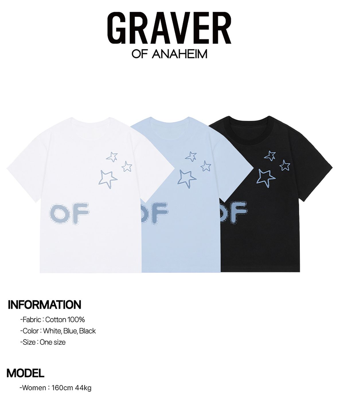 그레이버(GRAVER) [WOMAN]BLUR OF 슬림 반팔티_3color