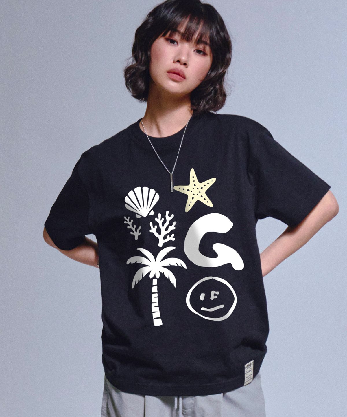 그레이버(GRAVER) [UNISEX]G BEACH 반팔티_3color