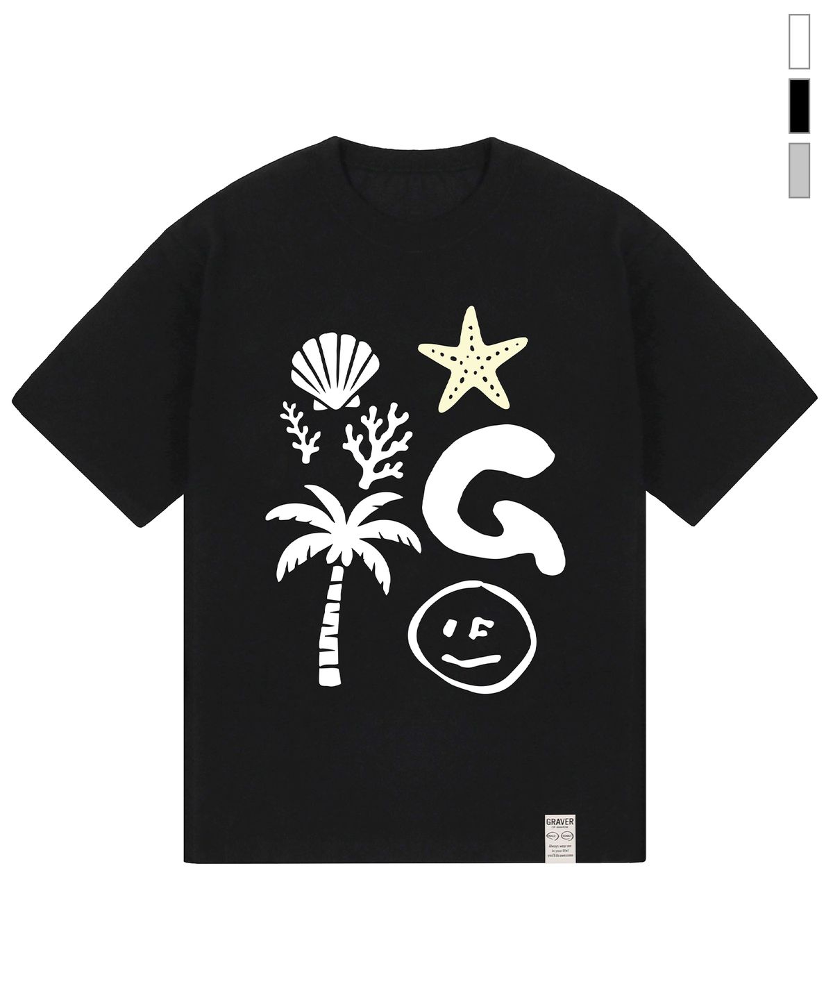 그레이버(GRAVER) [UNISEX]G BEACH 반팔티_3color