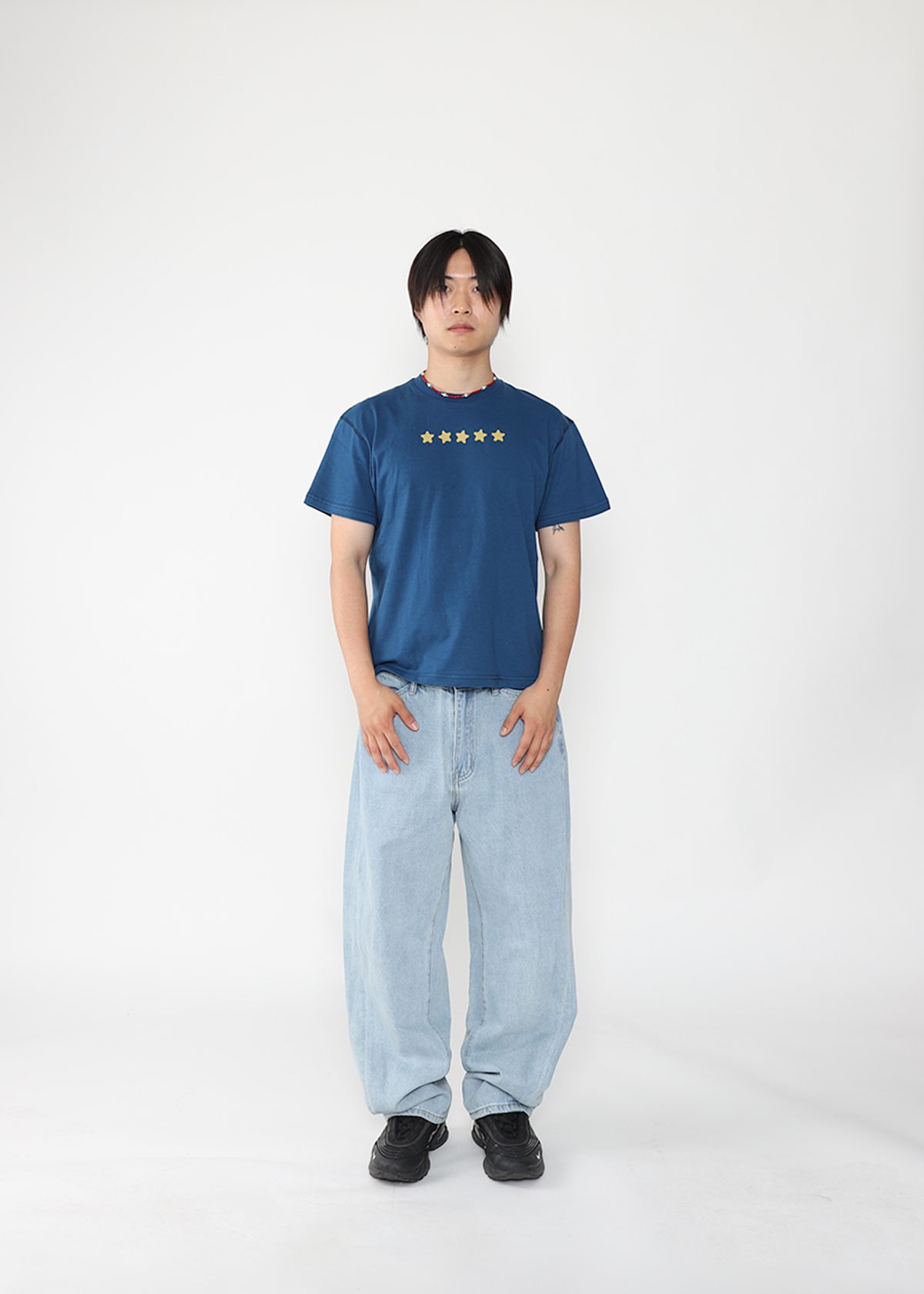 도톤(DOTON) WIDE CURVED JEANS(Blue)