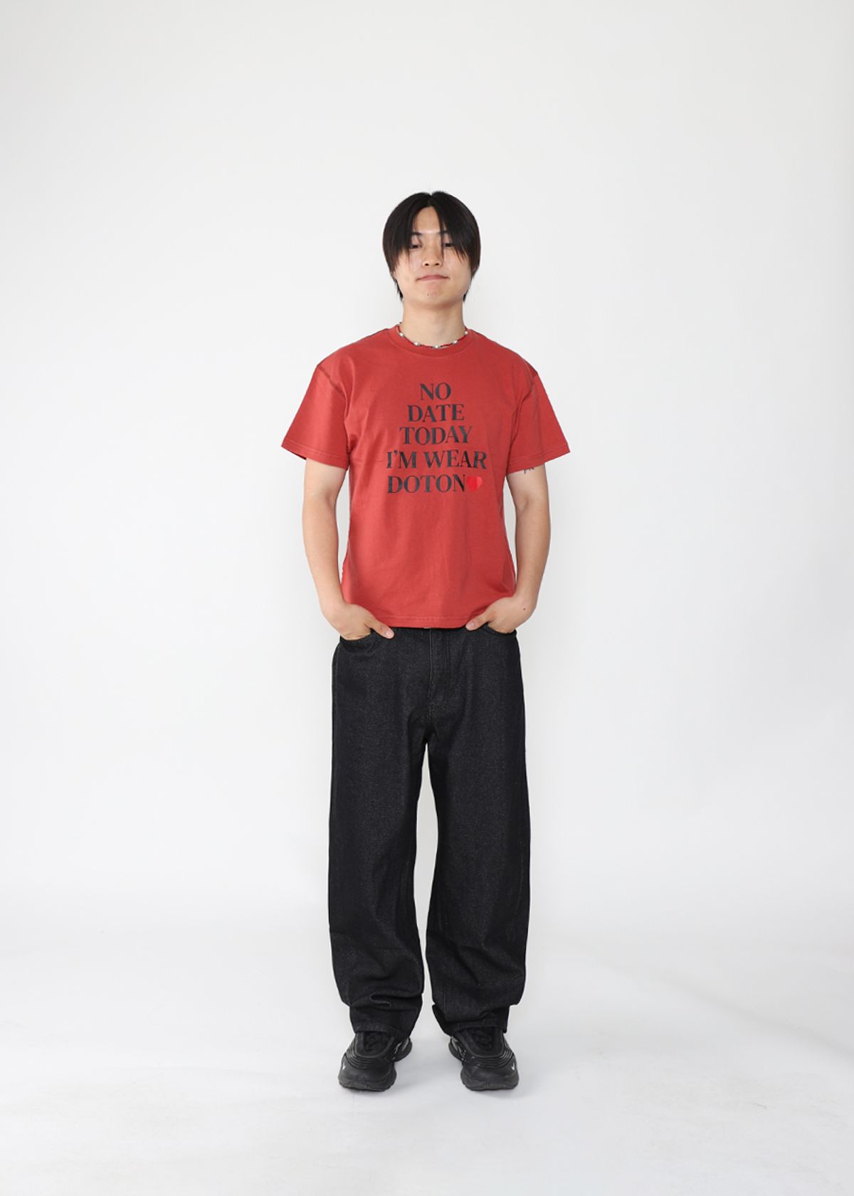 도톤(DOTON) WIDE CURVED JEANS(Black)