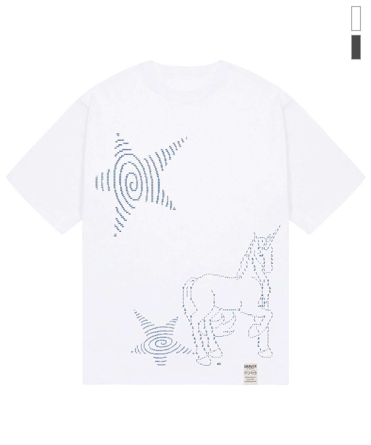 그레이버(GRAVER) [UNISEX]아스키 유니콘 반팔티_2color
