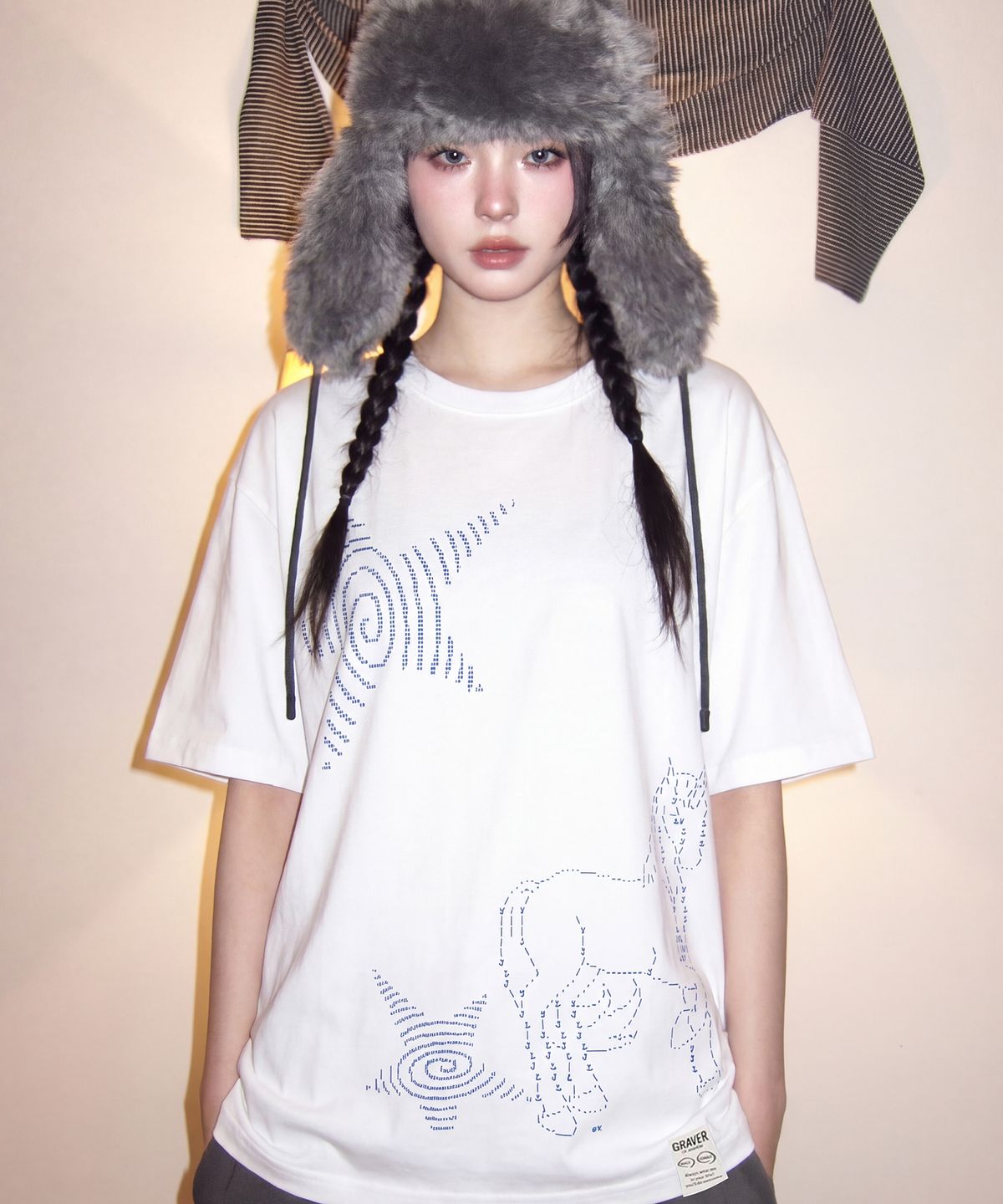그레이버(GRAVER) [UNISEX]아스키 유니콘 반팔티_2color