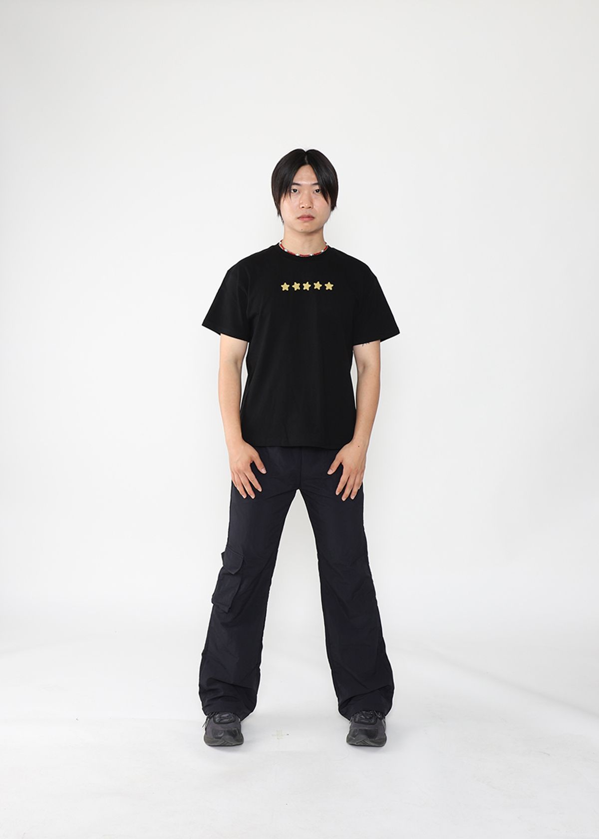 도톤(DOTON) SEMI FLARED NYLON CAGO PANTS(Black)