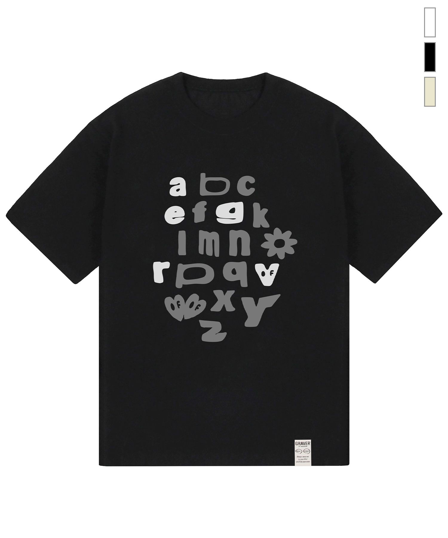 MUSINSA | GRAVER [UNISEX]ABC short sleeve T-shirt_3 colors