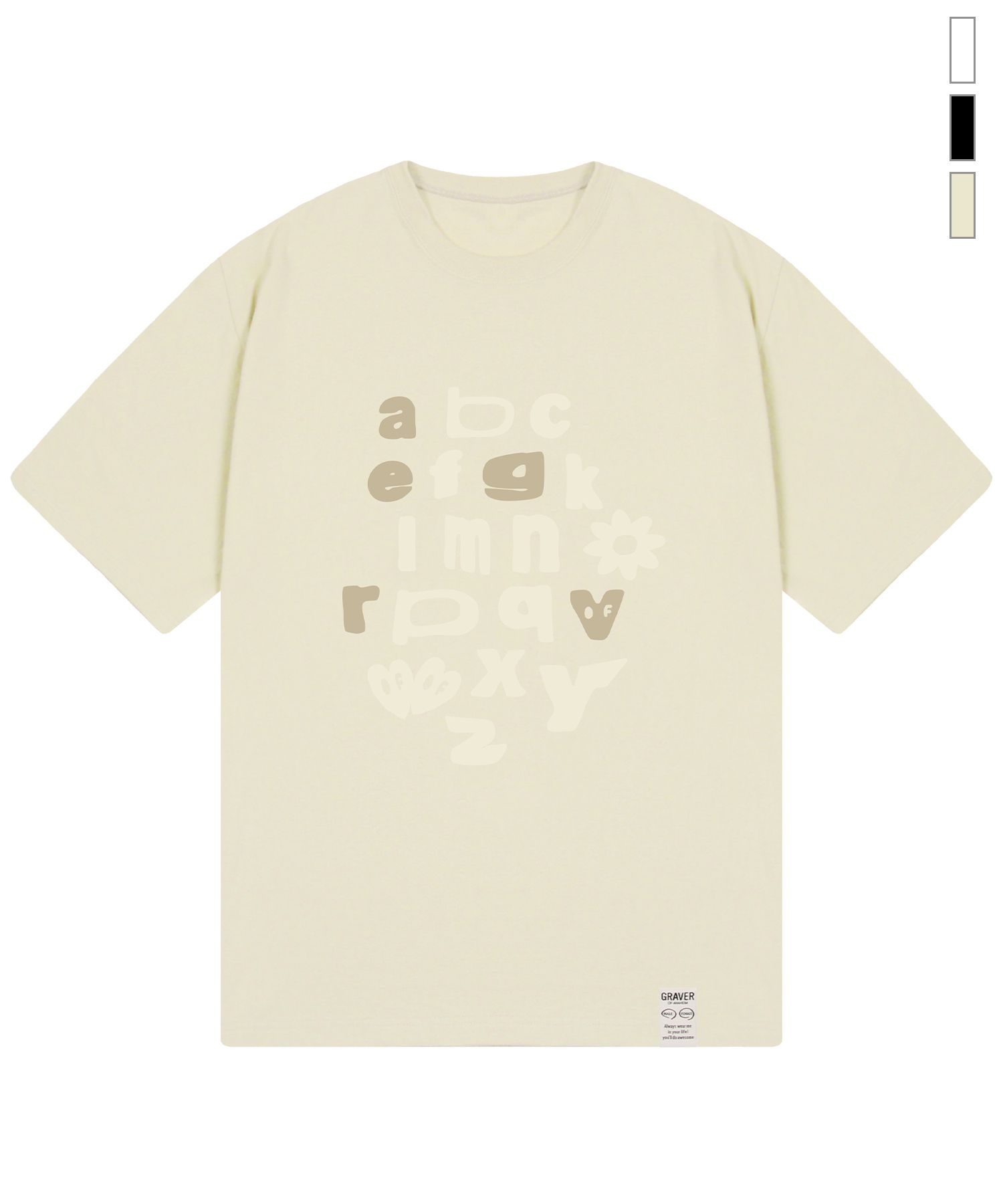 【GRAVER】NO MESSAGE 半袖T 3COLOR Baseball Blue Logo Embroidered Short-Sleeved T-Shirt