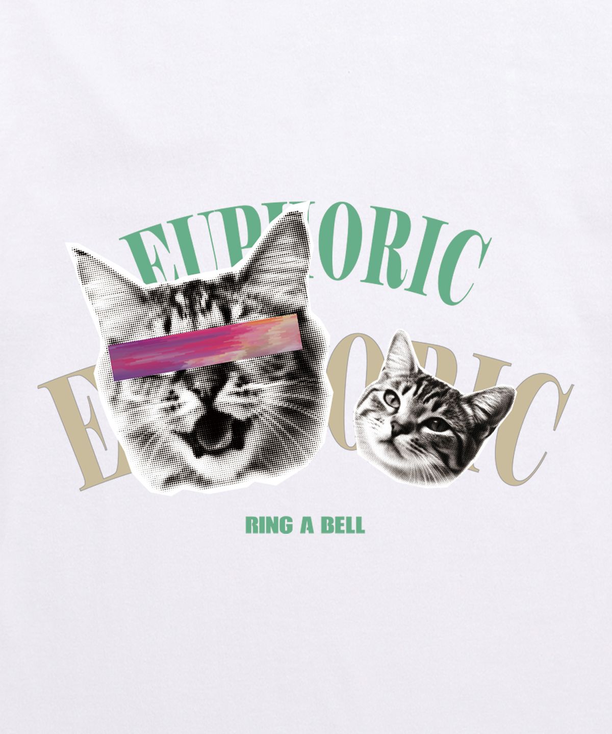 밴웍스(VANNWORKS) EUPHORIC CAT 오버핏 반팔 티셔츠 (VS0127) 화이트