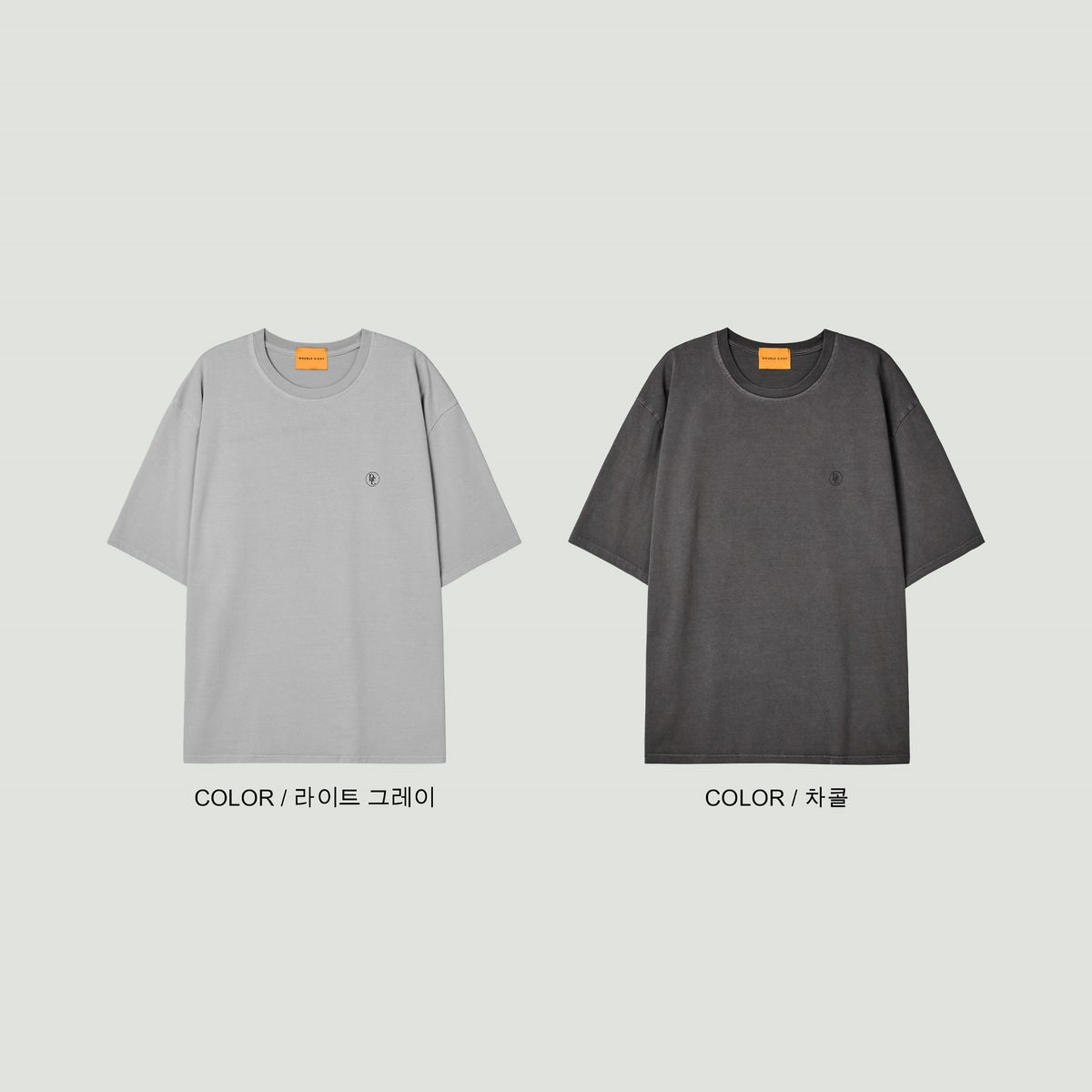 더블에잇(DOUBLE EIGHT) DE 피그먼트 반팔 OVER FIT (차콜)