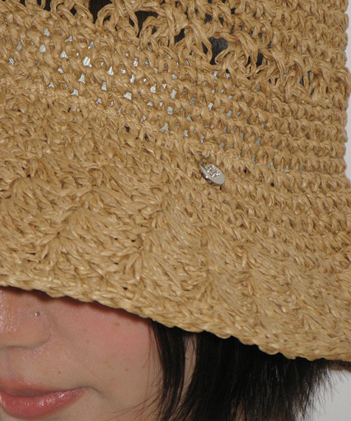 론론(RONRON) RAFFIA CROCHET FLOPPY HAT BEIGE