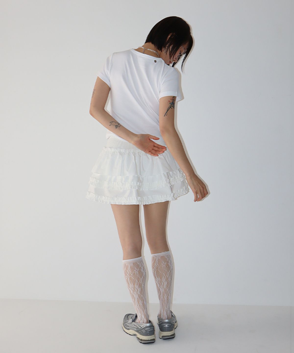론론(RONRON) CANCAN LAYERED SKIRT WHITE