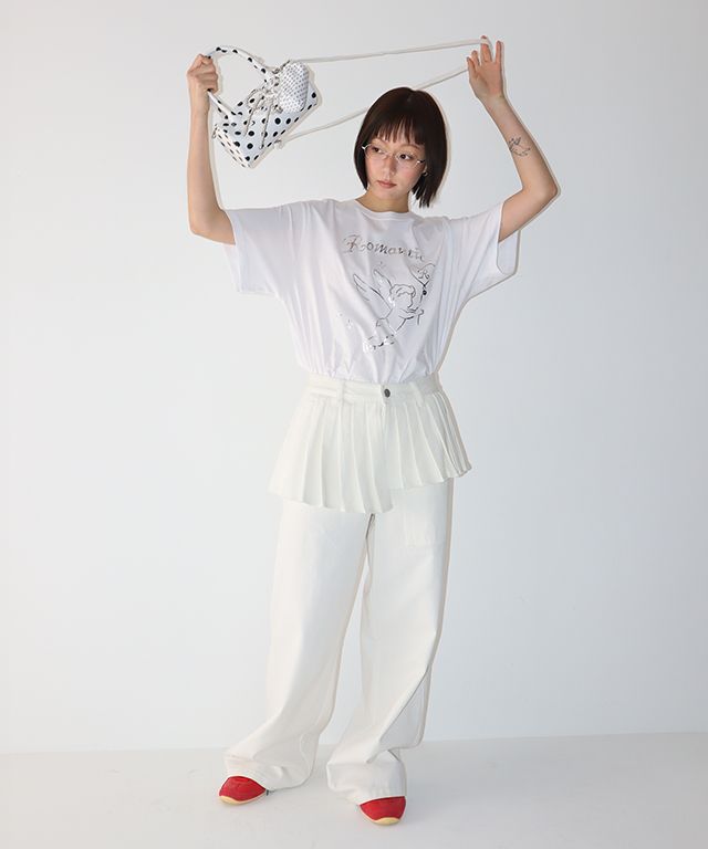 ★ronron★ OFF BALANCE PLEAT LAYERED PANTS BLACK MUSINSA | RONRON OFF BALANCE PLEAT LAYERED PANTS WHITE