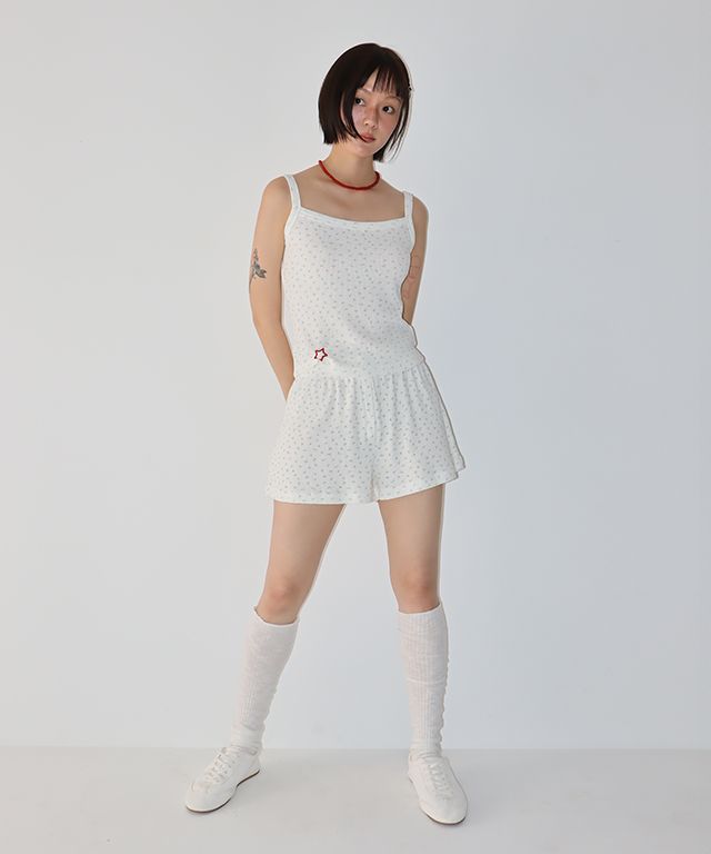 ★RONRON★ WALFFLE FLORAL SHORT PANTS MUSINSA | RONRON WALFFLE FLORAL SHORT PANTS WHITE