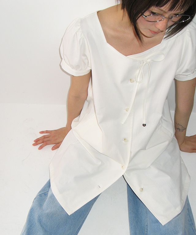 ★RONRON★ CHARMING PUFF SLEEVE BUTTON DRESS MUSINSA | RONRON CHARMING PUFF SLEEVE BUTTON DRESS WHITE