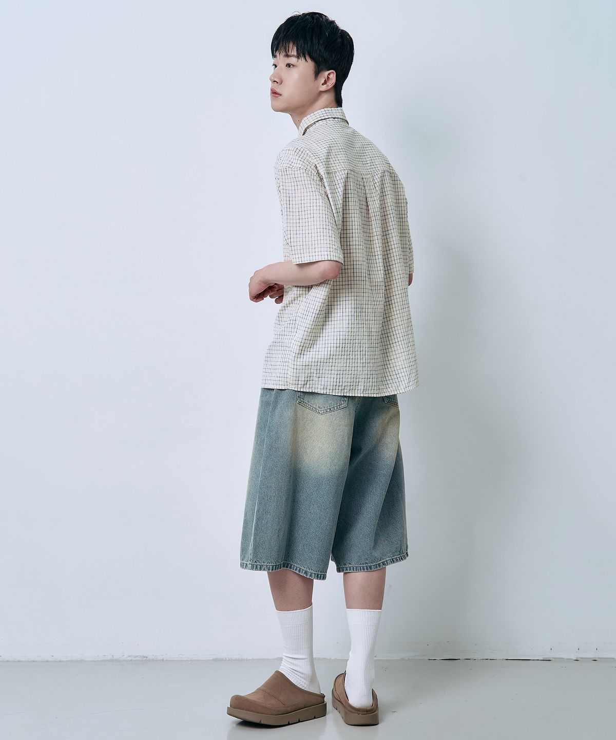 오우사(OWSA) 체크 반팔 셔츠 2color