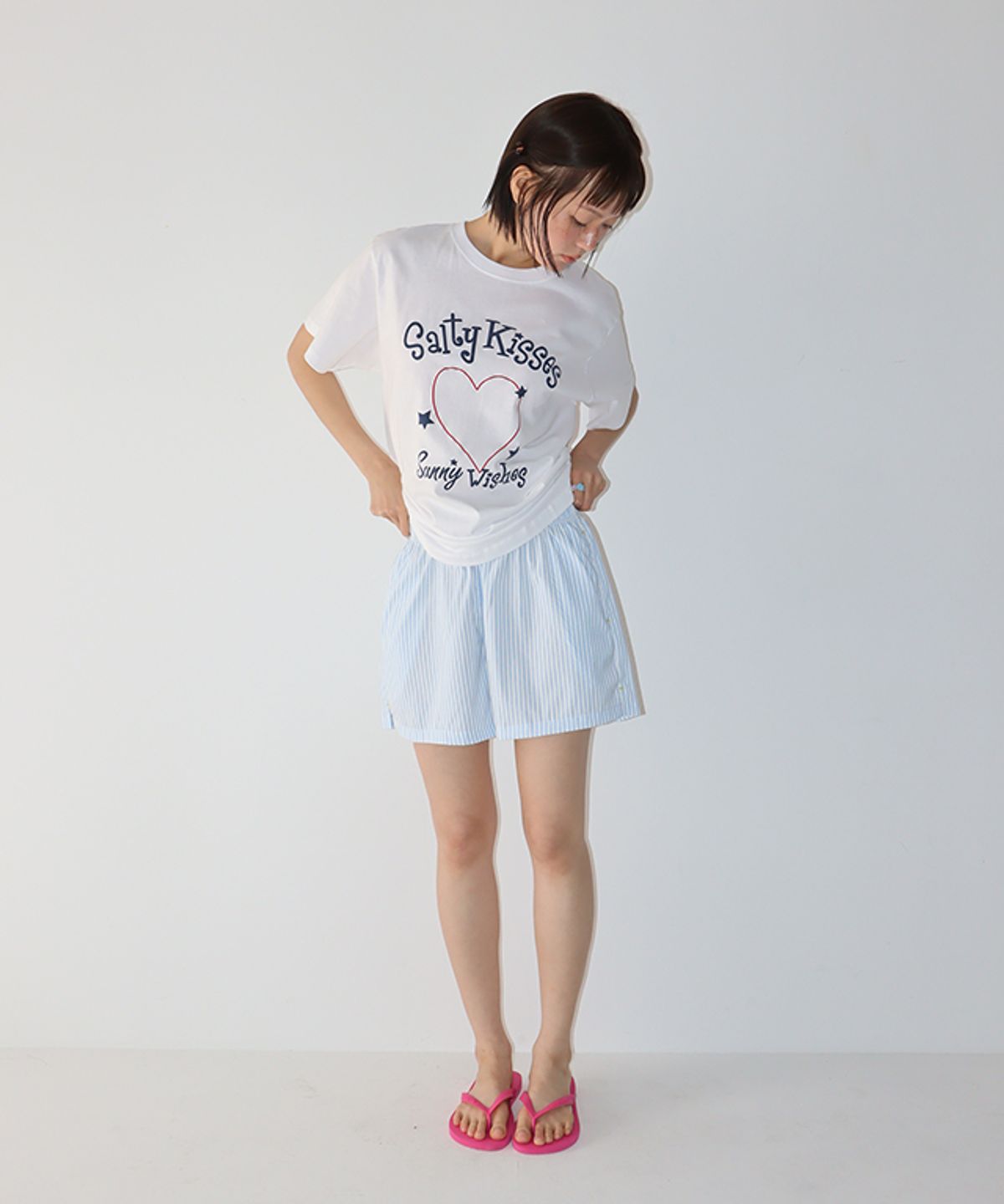 론론(RONRON) SALTY KISSES BASIC FIT T SHIRT WHITE