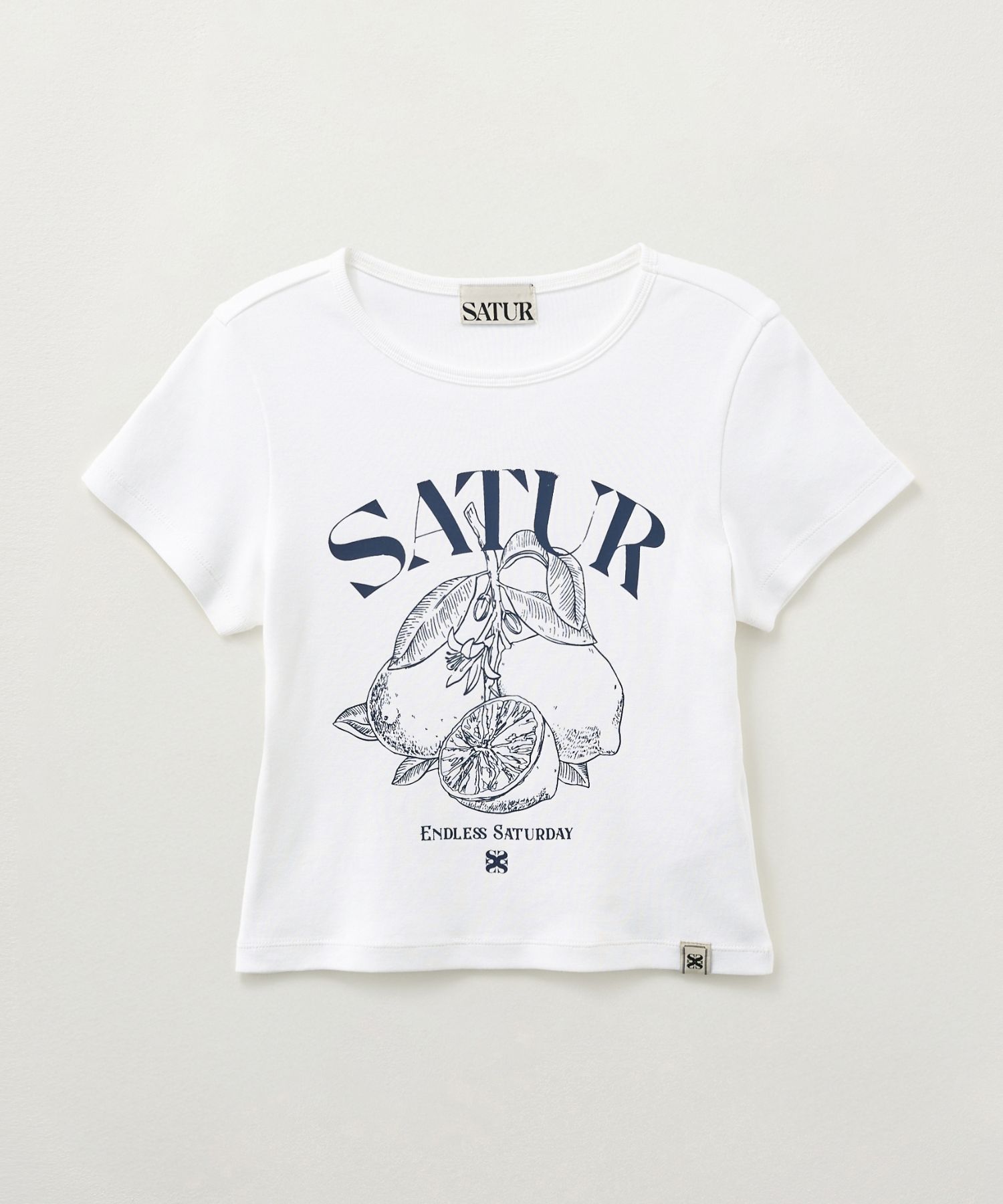 ★SATUR★ Citron Crop Slim Fit Short-Sleeve T Black MUSINSA | SATUR (W) Citron Crop Slim Fit Short Sleeve T