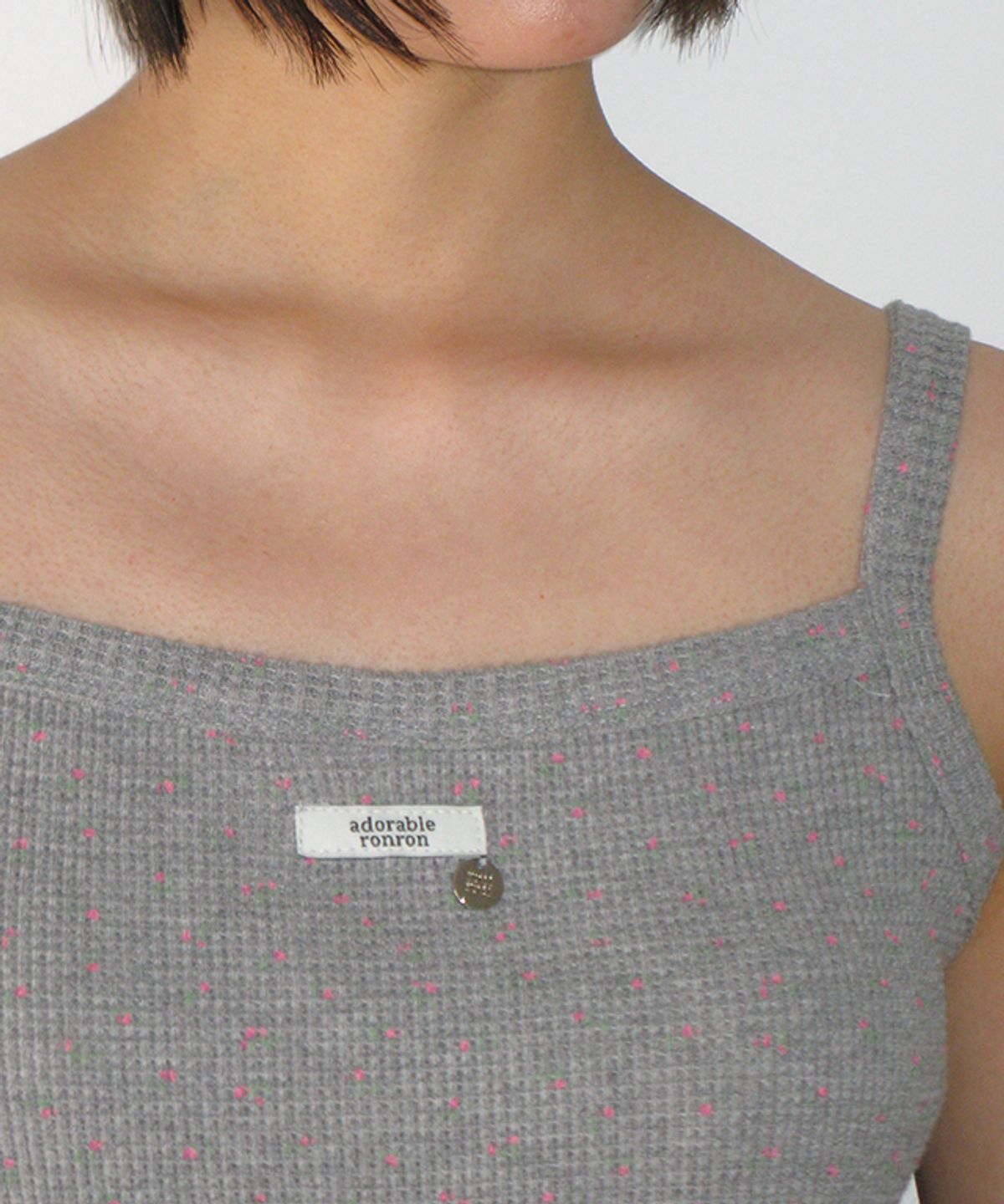 론론(RONRON) WALFFLE FLORAL SLEEVELESS GREY