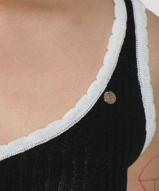 Tシャツ・カットソー RONRON GOLGI KNIT BLOCKING CHARM SLEEVELESS KNIT SOFT BLUE R MUSINSA | RONRON GOLGI BLOCKING CHARM SLEEVELESS KNIT MINT BROWN