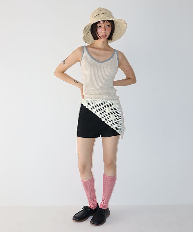 Tシャツ・カットソー RONRON GOLGI KNIT BLOCKING CHARM SLEEVELESS KNIT SOFT BLUE R MUSINSA | RONRON GOLGI BLOCKING CHARM SLEEVELESS KNIT MINT BROWN