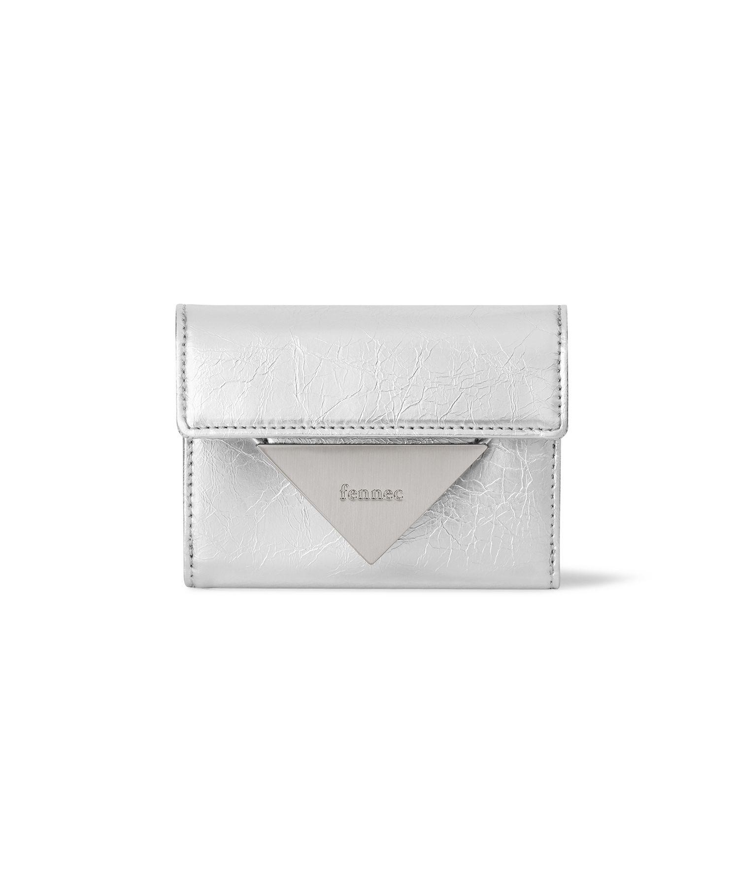 MUSINSA | fennec CRINKLE TRIANGLE DOCO WALLET - SILVER