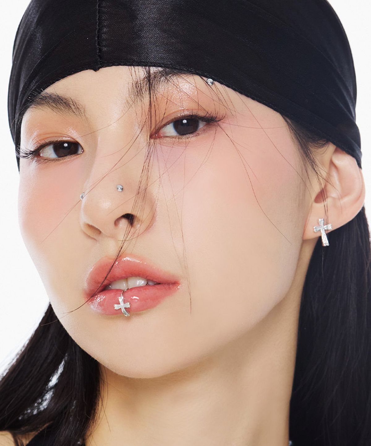 님부스(NIMBUS) 샤인 크로스 스터드 이어링 (미듐)