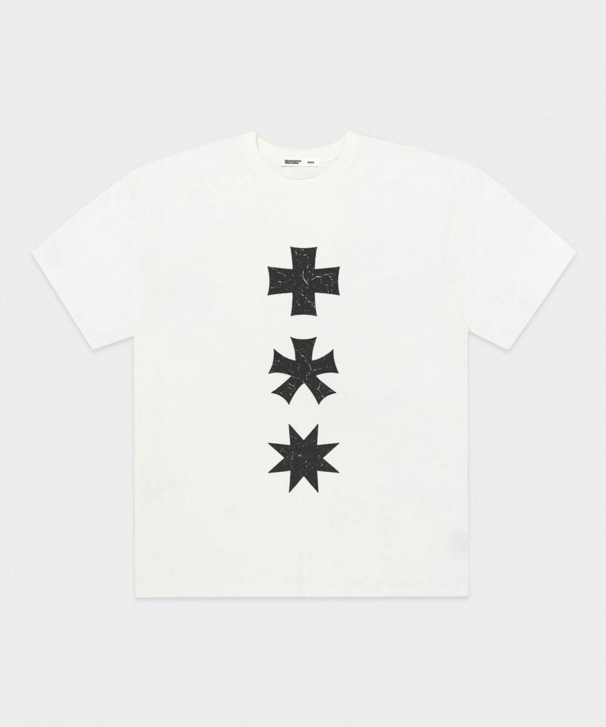 마이딥블루메모리즈(MY DEEP BLUE MEMORIES) MM THREE LOGO T-SHIRTS (MELANGE GRAY)