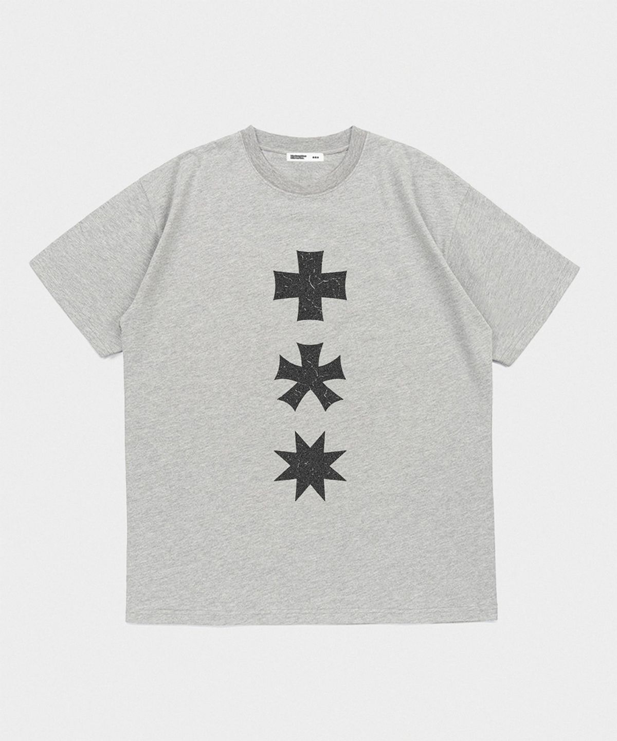 마이딥블루메모리즈(MY DEEP BLUE MEMORIES) MM THREE LOGO T-SHIRTS (MELANGE GRAY)