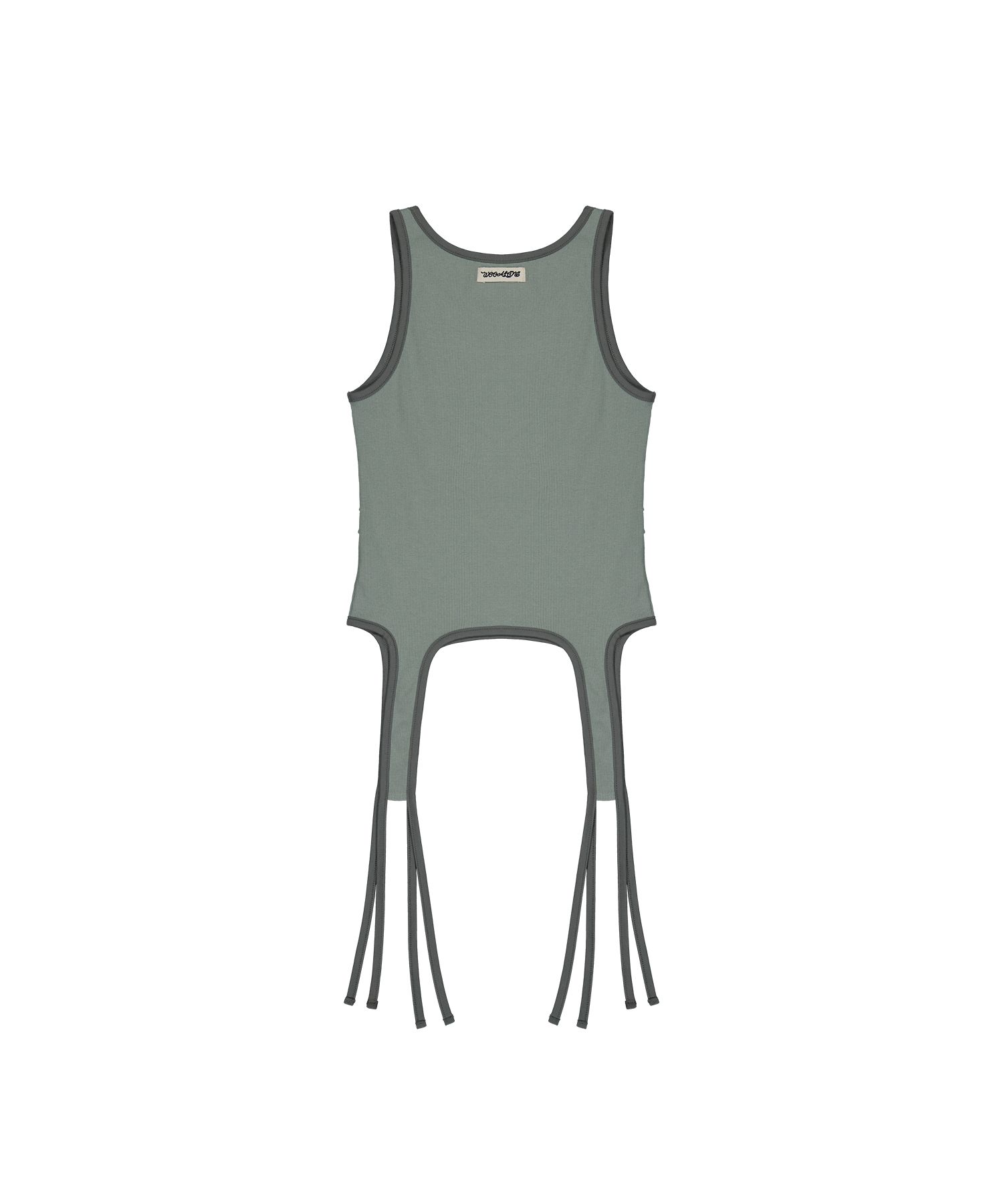 [WOOALONG]25SS★Drawstring Hem Sleeveless MUSINSA | WOOALONG Drawstring hem sleeveless - KHAKI