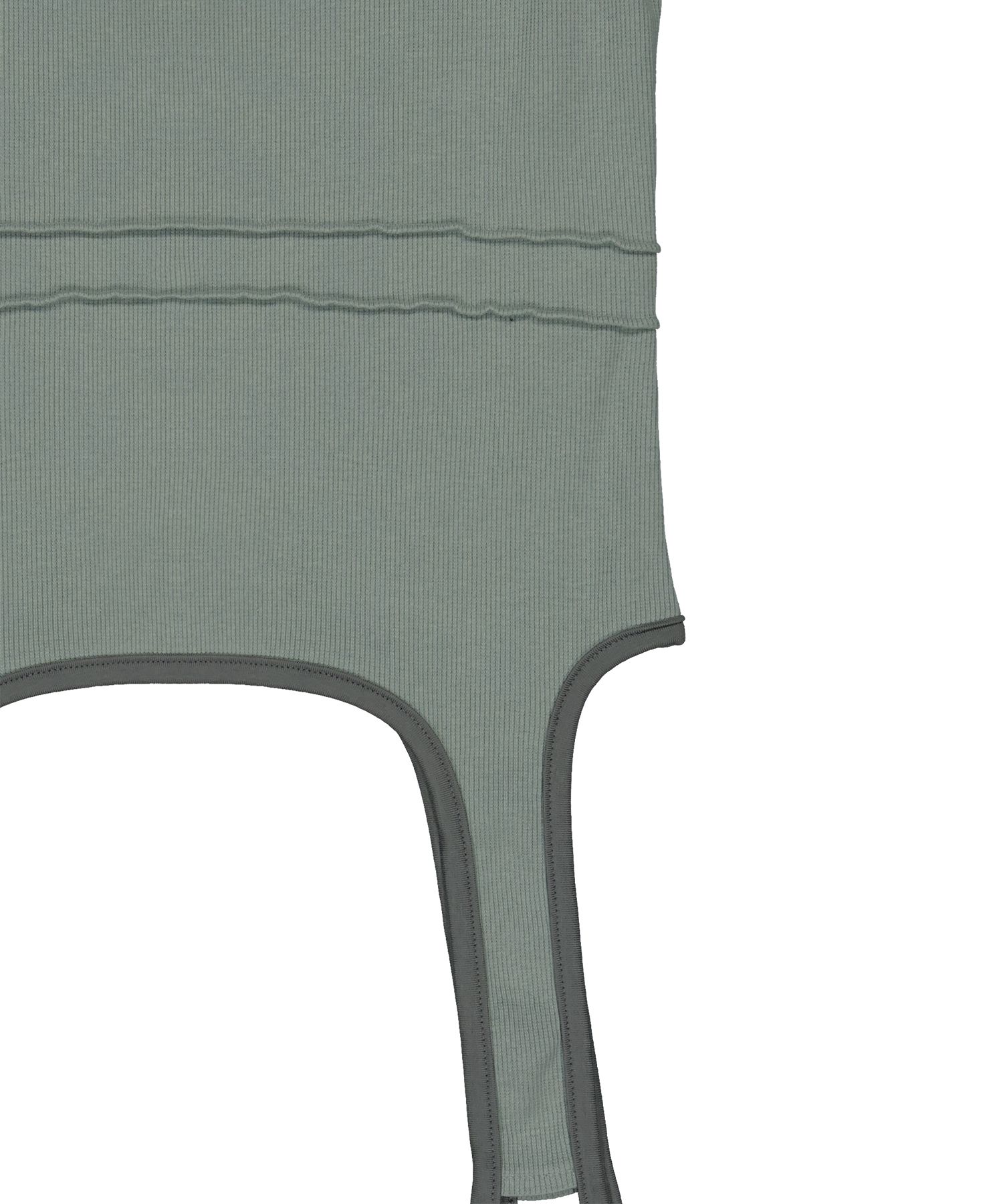 MUSINSA | WOOALONG Drawstring hem sleeveless - KHAKI