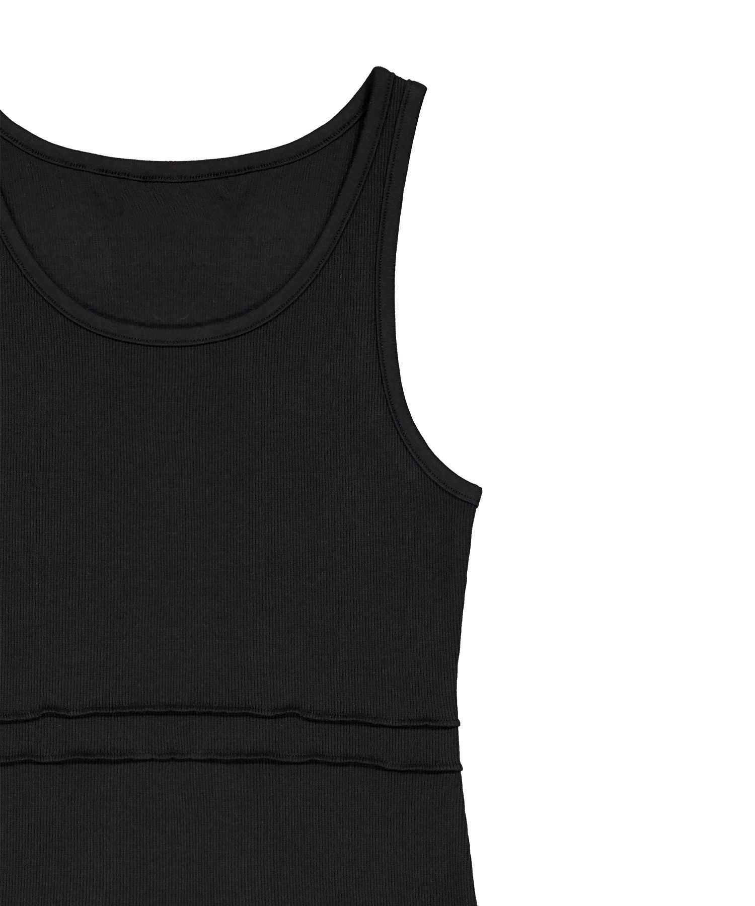 [WOOALONG]25SS★Drawstring Hem Sleeveless MUSINSA | WOOALONG Drawstring hem sleeveless - BLACK