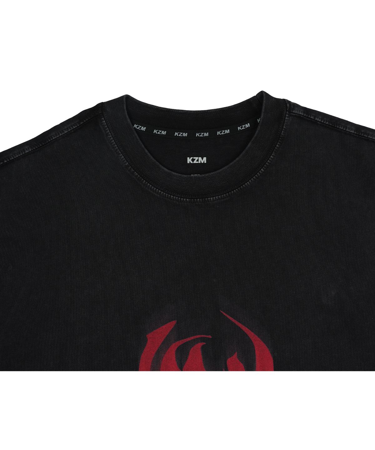 케이지엠(KZM) 스머지 로고 반팔 티셔츠 BLACK