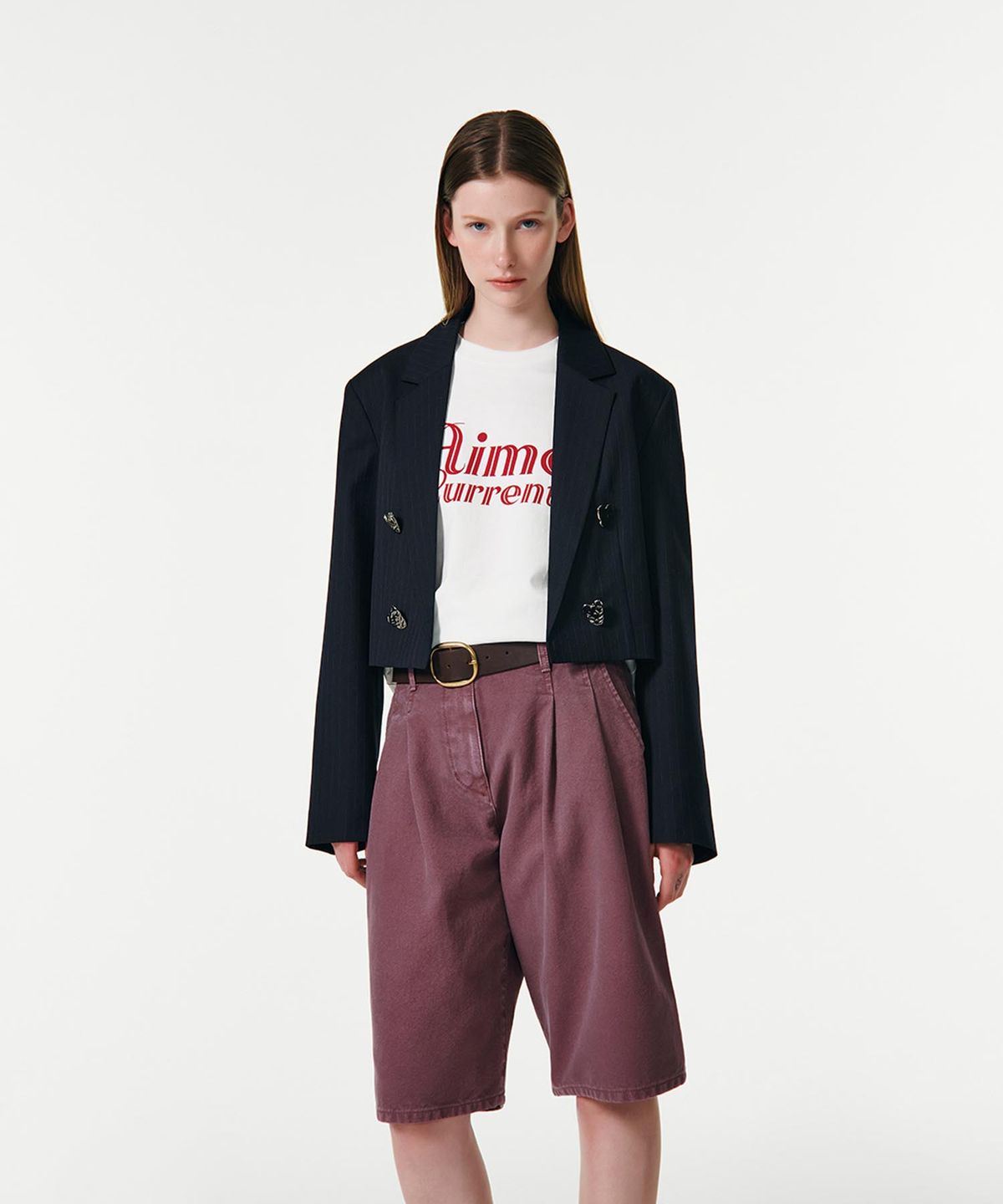 커렌트(CURRENT) BERMUDA DENIM SHORTS [PURPLE]