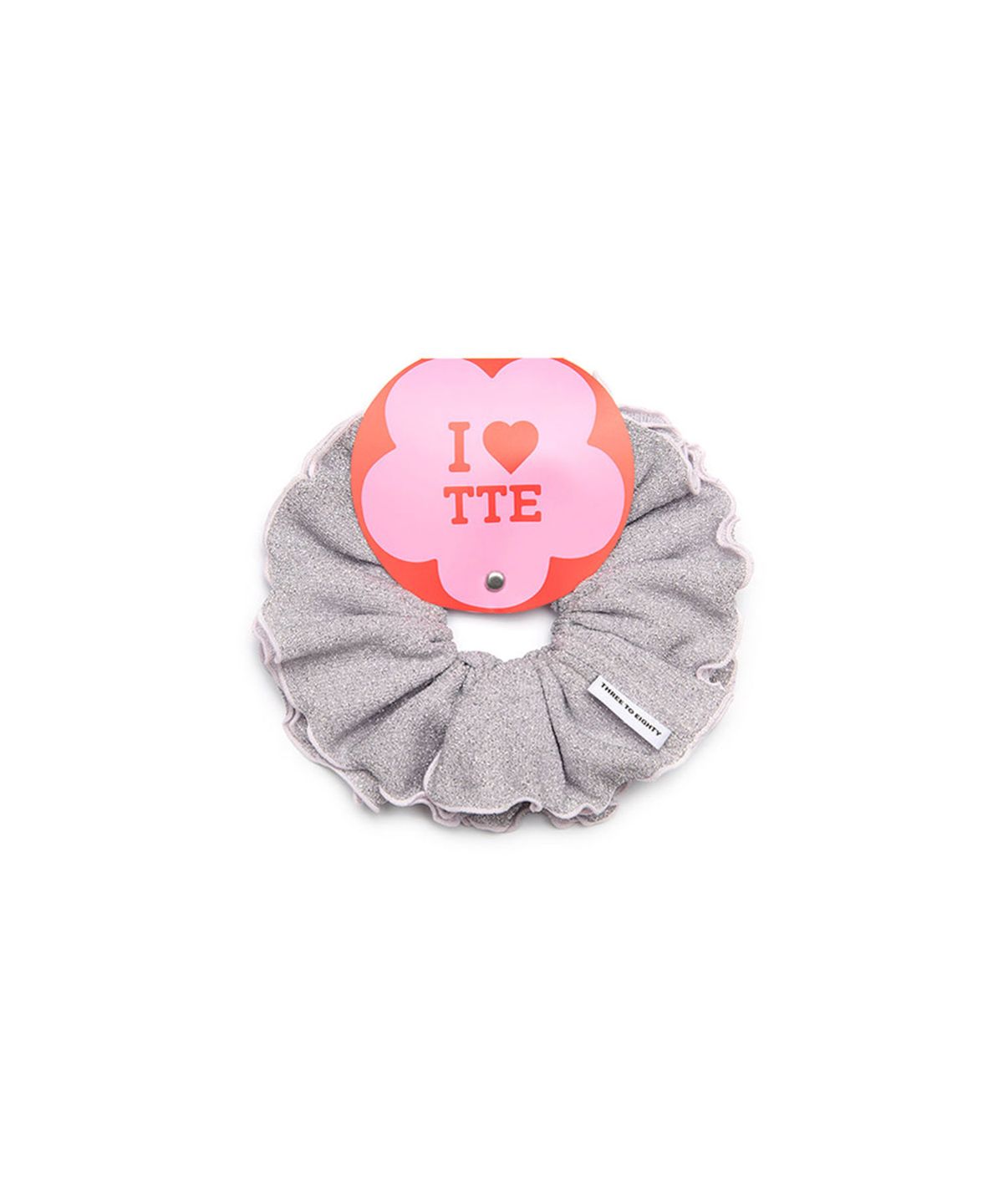 쓰리투에이티(THREE TO EIGHTY) GLITTER SCRUNCHIE DUSTY PINK