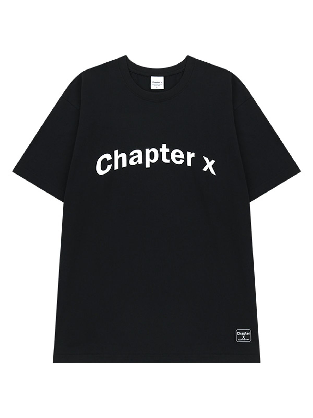 챕터엑스(CHAPTER.X) 오버핏 에센셜 X쇼츠 슬리브 (Black)