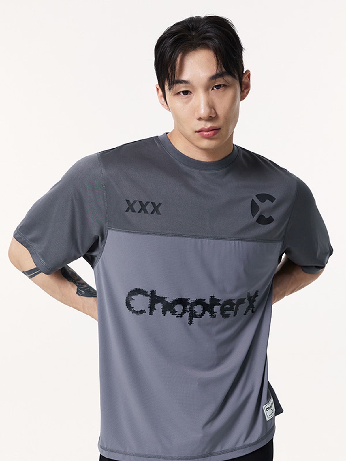 챕터엑스(CHAPTER.X) 쿨링 아메리칸 풋볼져지 하프슬리브 (Grey)