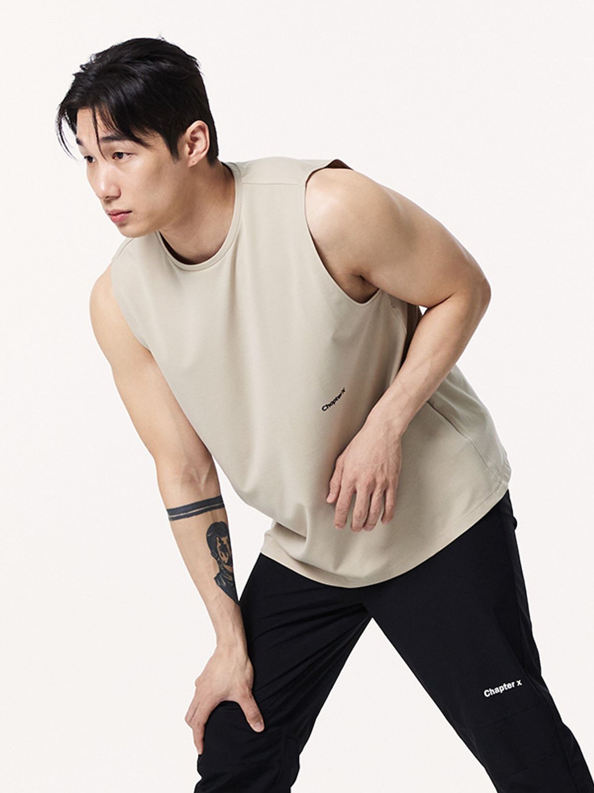 챕터엑스(CHAPTER.X) 레이온 팬텀 퀵 드라이 나시 (Beige)