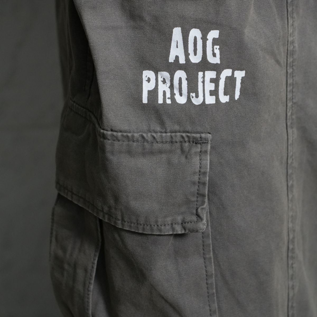 에이오지프로젝트(AOG PROJECT) 가먼트 다이 빈티지 와이드 팬츠 (그레이)