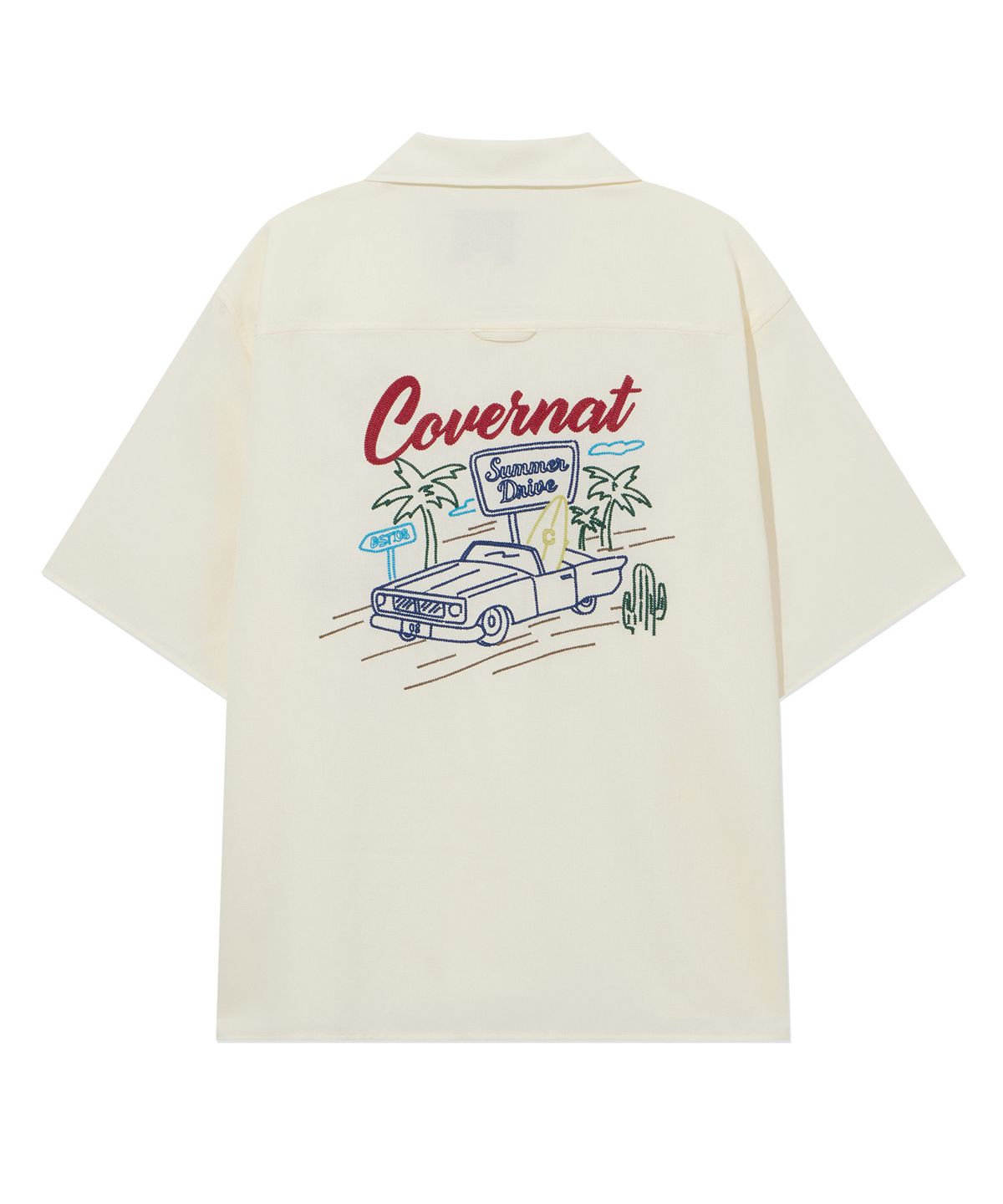 커버낫(COVERNAT) 그래픽 하프 셔츠 Cream