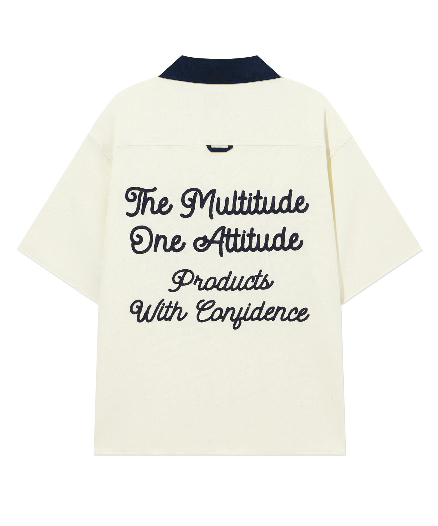 【COVERNAT】 Lettering Half Shirt‐ Ecru MUSINSA | COVERNAT Lettering Half Shirt Ecru