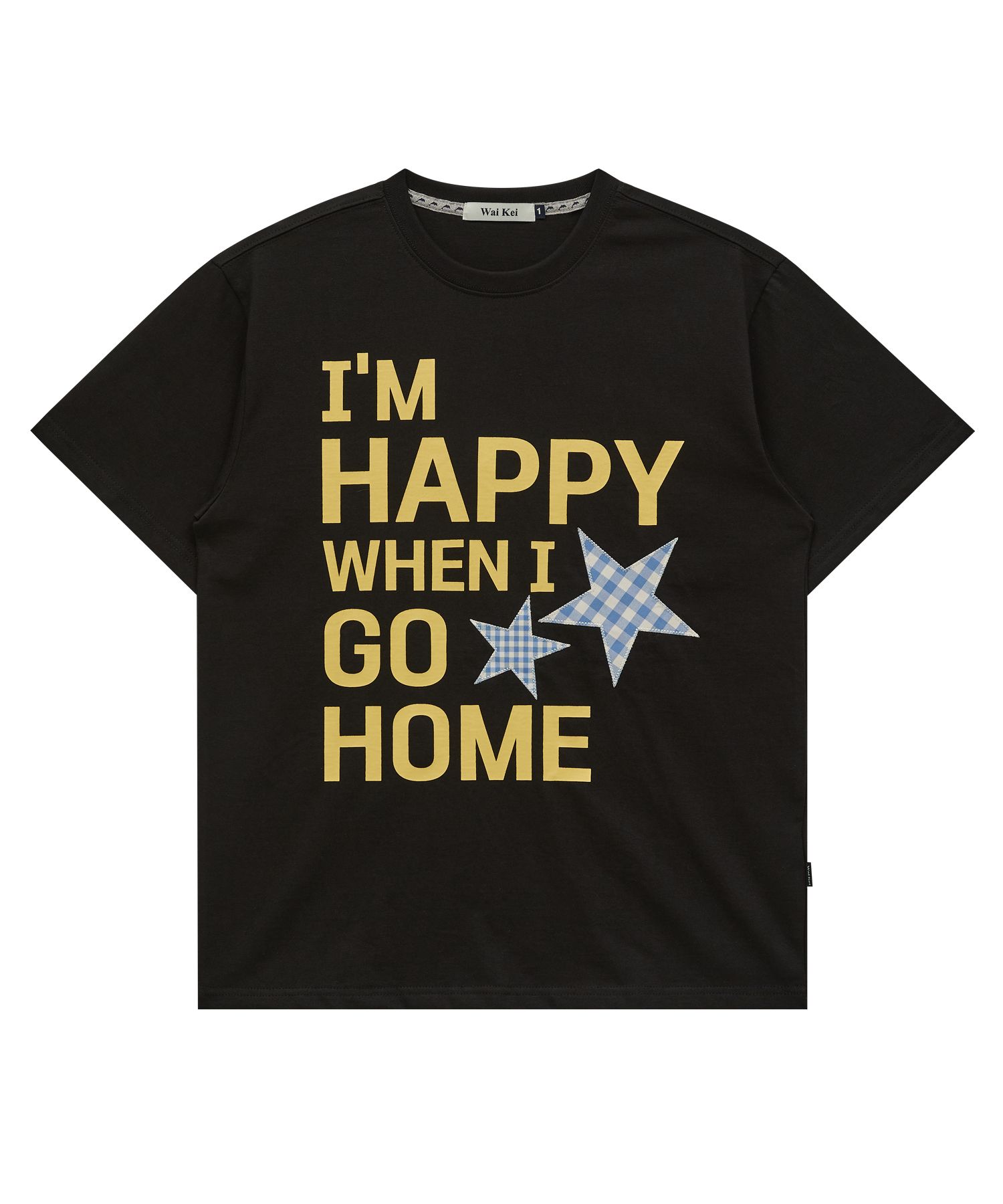 Tシャツ・カットソー Wai Kei I am HAPPY short sleeve T shirt 5BJH1586 MUSINSA | WAI KEI I am HAPPY short sleeve t-shirt black