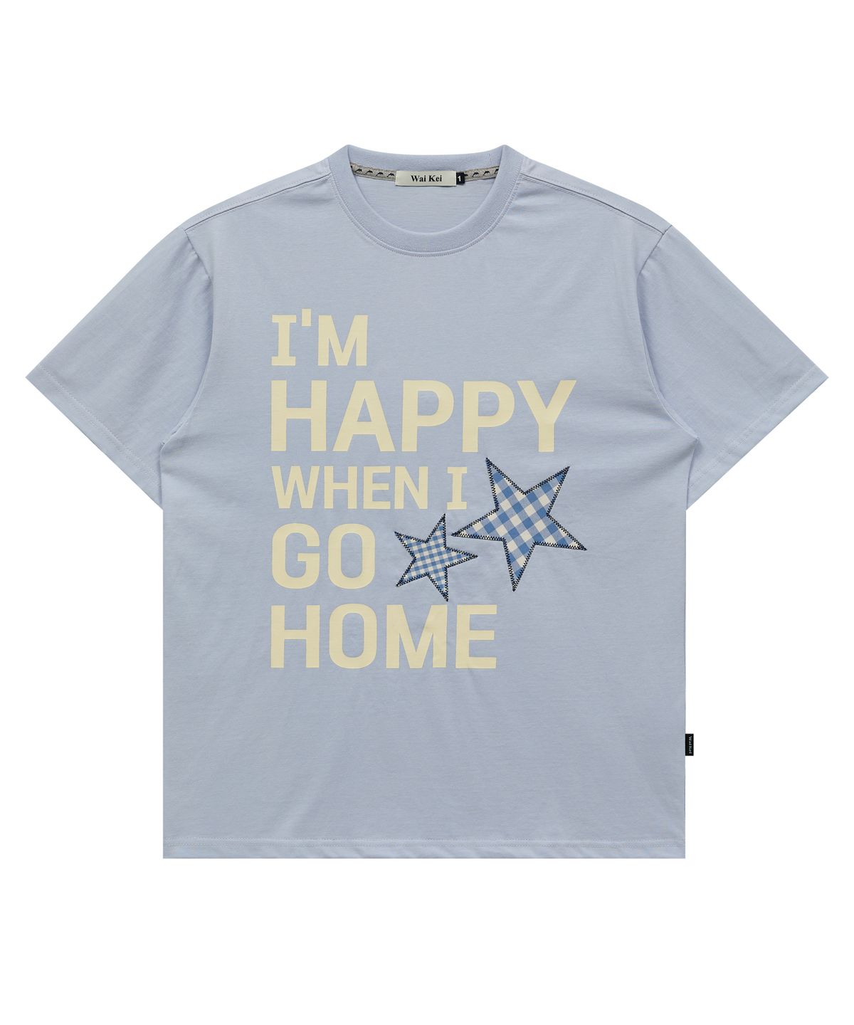 와이케이(WAIKEI) I am HAPPY 반팔티셔츠 스카이블루