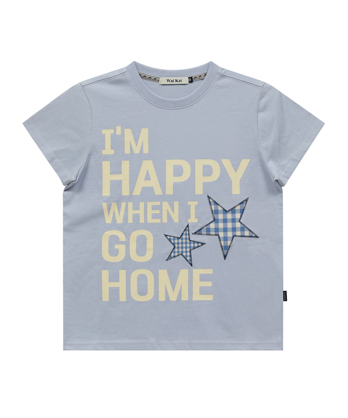 와이케이(WAIKEI) I am HAPPY 반팔티셔츠 스카이블루