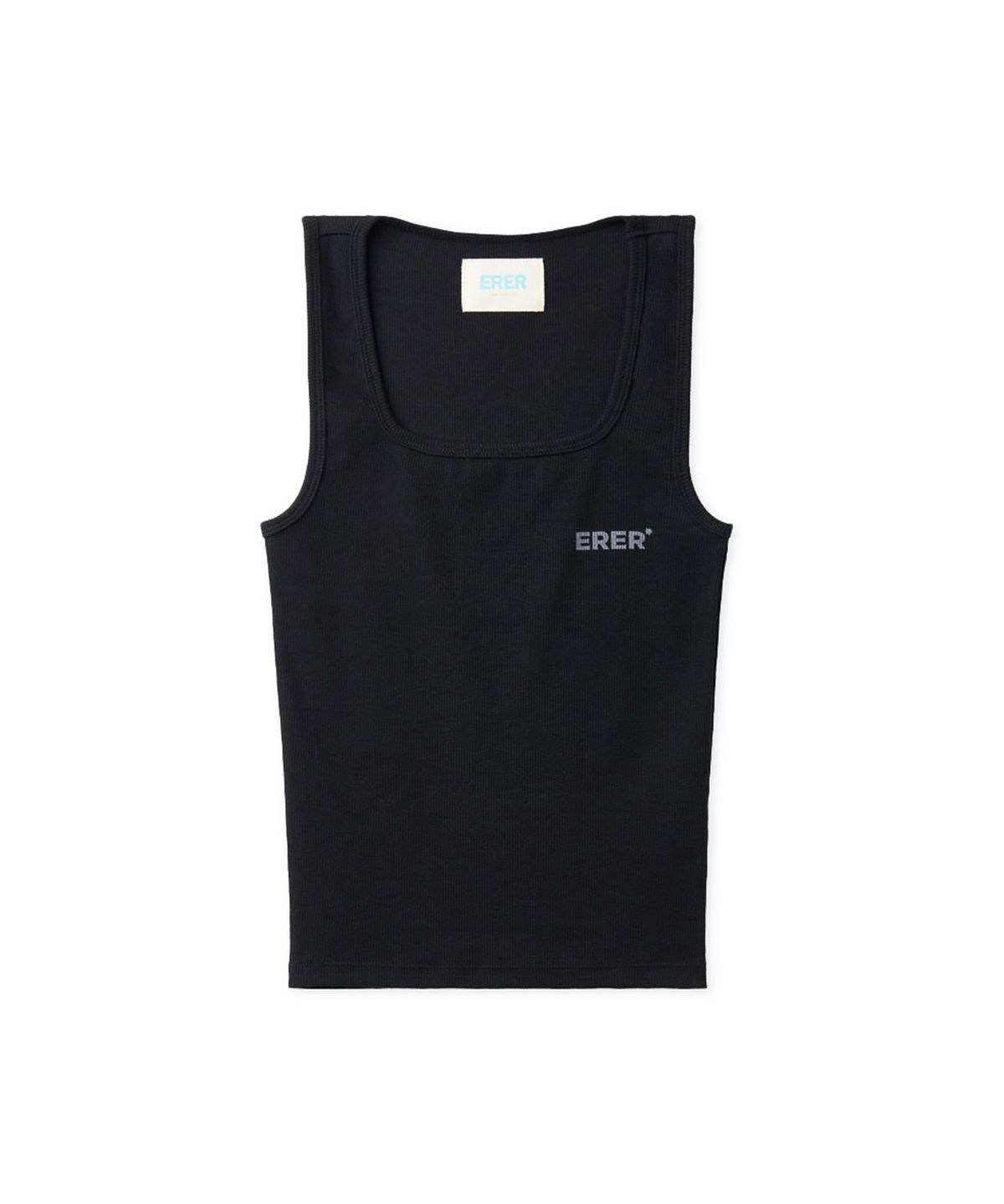 에르에르(ERER) Square-neck ribbed sleeveless Black